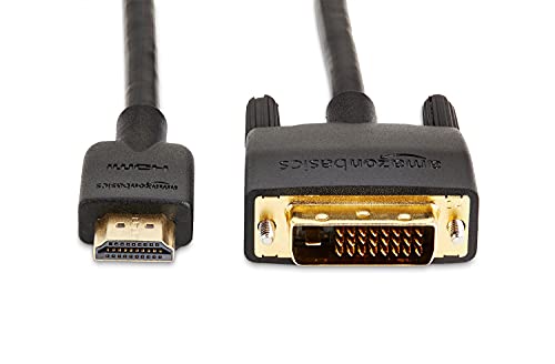 Amazon Basics HDMI to DVI Adapter Cable, Bi-Directional 1080p, Gold Plated, Black, 6 ft, 36-Packs