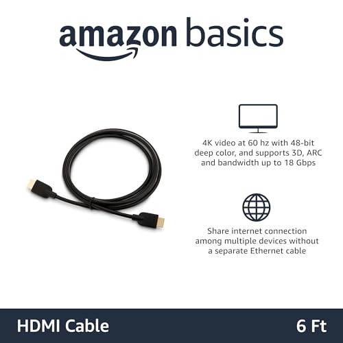 Amazon Basics High-Speed 4K Ultra HD HDMI 2.0 Cable for Blu-ray, 6 feet, 24-Pack, 18 Gbps, 60 Hz, 2160p, Male-to-Male, Ethernet Ready, 3D, Black view 2
