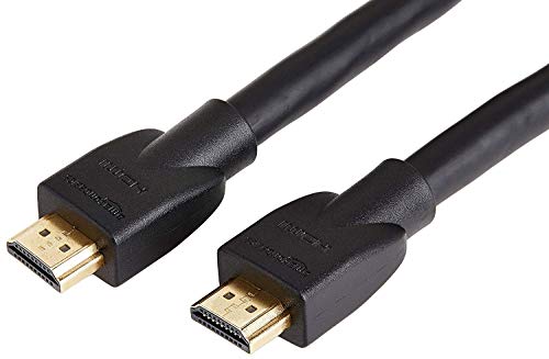 Amazon Basics High-Speed 4K Ultra HD HDMI 2.0 Cable/Cord, 25 feet, 1-Pack, Case of 12, 18 Gbps, 60 Hz, 2160p, 48 bit, Male-to-Male, Ethernet Ready, 3D, Black