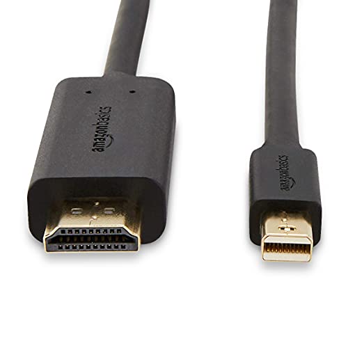Amazon Basics Mini DisplayPort to HDMI Display Adapter Cable - 6 ft, Case of 52, Black