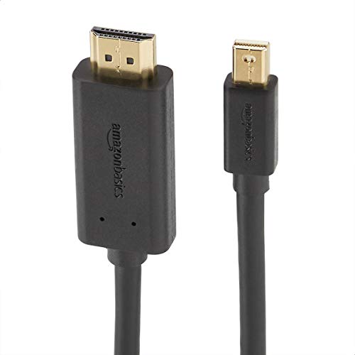 Amazon Basics Mini DisplayPort to HDMI Display Adapter Cable - 6 ft, Case of 52, Black