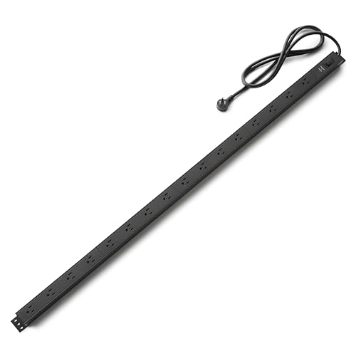 Amazon Basics Surge Protector Power Strip, 16 Outlet, Heavy Duty, Metal, 600 Joules, 6ft Extension Cord, Mountable, Rectangle, Black