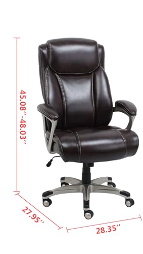 Amazon Basics Big & Tall Executive Office Chair with Lumbar Support, Adjustable Height, 350-Pound Capacity, 28.5"D x 30.25"W x 47.9"H, Black Pewter Finish view 3