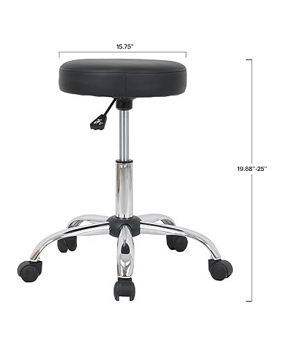 Amazon Basics Drafting Spa Bar Stool with Wheels, Height Adjustable Swivel Seat, Easy to Move, Black, 22.05" x 22.83" x 19.88" view 3