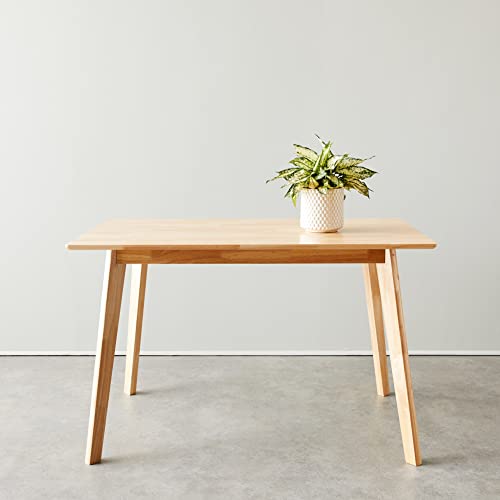 Amazon Basics FSC Certified Sturdy Solid Wood Rectangular Dining Table, Easy Assembly, Kitchen Table, 29.5"D x 47.2"W x 29.5"H, Natural Wood view 2