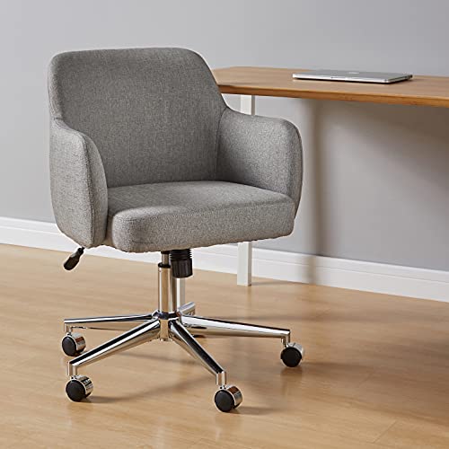 Amazon Basics Modern Home Office Desk Chair with Adjustable Height, 360 Degree Swivel, Smooth-Rolling Wheels, High-Density Foam Cushioning, Light Gray view 2