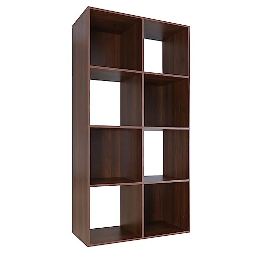 Amazon Basics Storage Cube Shelf Organizer, 8 Cubes, Espresso, 11.7" D x 24.1" W x 47.6" H