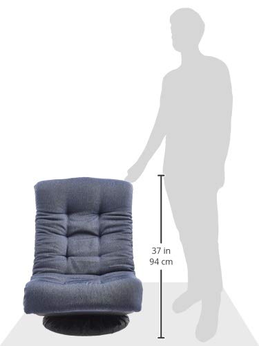 Amazon Basics Swivel Foam Lounge Chair with Headrest, Floor-Compatible, Adjustable, Gaming, 26.3D x 23.5W x 13.7H in, Denim Blue