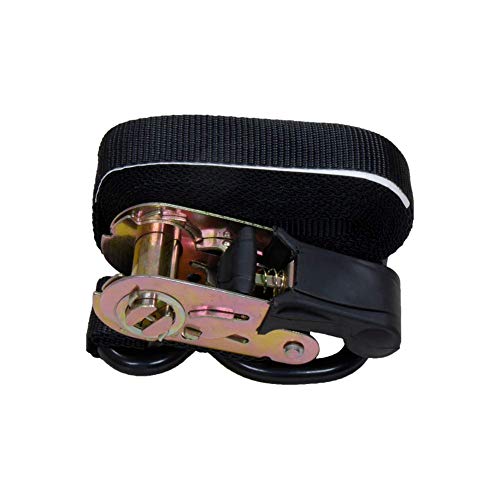 Amazon Basics 1" x 15ft Ratchet Tie Downs, 500 lbs Load Cap, 1500 lbs Break Strength, Black, 12-Pack