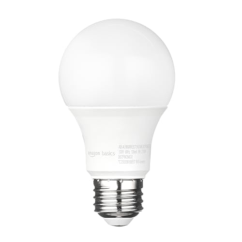 Amazon Basics A19 Dusk to Dawn Sensor LED Light Bulb, 60W Equivalent, 9W Energy Efficient, E26 Standard Base, Soft White 2700K, Non-Dimmable, 10,000 Hour Lifetime, Porch, 2-Pack view 2