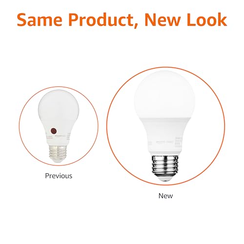 Amazon Basics A19 Dusk to Dawn Sensor LED Light Bulb, 60W Equivalent, 9W Energy Efficient, E26 Standard Base, Soft White 2700K, Non-Dimmable, 10,000 Hour Lifetime, Porch, 2-Pack view 3