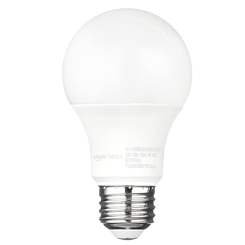 Amazon Basics A19 Dusk to Dawn Sensor LED Outdoor Light Bulb, 60W Equivalent, Energy-Efficient 9W, Daylight 5000K, E26 Base, 10,000 Hours, 2 Count (Pack of 1)