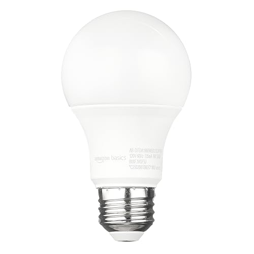 Amazon Basics A19 Dusk to Dawn Sensor LED Outdoor Light Bulbs, 60W Equivalent, Energy-Efficient 9W, Daylight White 5000K, E26 Base, Auto On/Off, Porch, 10,000 Hours, 6-Pack view 2