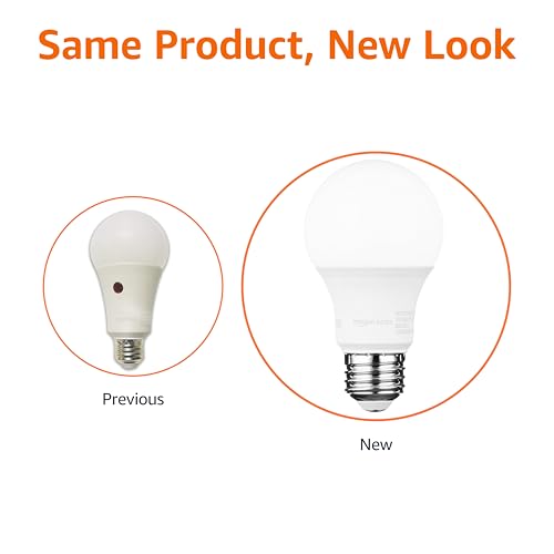 Amazon Basics A19 Dusk to Dawn Sensor LED Outdoor Light Bulbs, 60W Equivalent, Energy-Efficient 9W, Daylight White 5000K, E26 Base, Auto On/Off, Porch, 10,000 Hours, 6-Pack view 3
