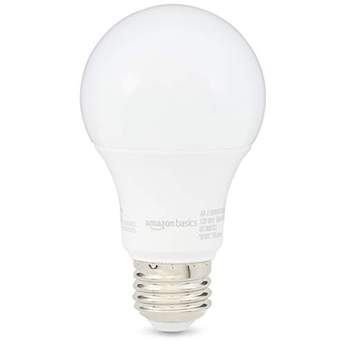 Amazon Basics A19 LED Light Bulb, 60W Equivalent, 9W Energy Efficient, E26 Standard Base, Soft White 2700K, Non-Dimmable, 10,000 Hour Lifetime, 6-Pack view 2