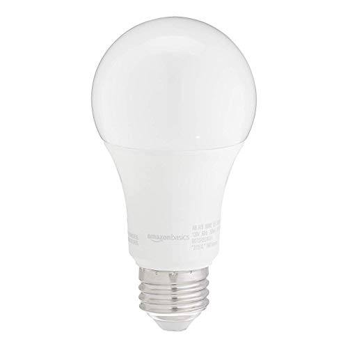 Amazon Basics A19 LED Light Bulbs 100 Watt Equivalent, Daylight White (5000K), Energy Efficient 15W, Non-Dimmable, 10,000 Hour Lifetime, 2-Pack