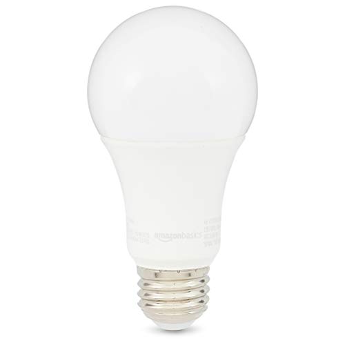 Amazon Basics A19 LED Light Bulbs, 100W Equivalent, 15W Energy Efficient, E26 Standard Base, Daylight White 5000K, Non-Dimmable, 10,000 Hour Lifetime, 6-Pack view 2
