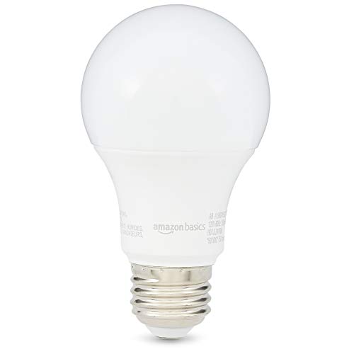 Amazon Basics A19 LED Light Bulbs 60 Watt Equivalent, Soft White (2700K), Energy Efficient 9W, Non-Dimmable, 10,000 Hour Lifetime, 2-Pack