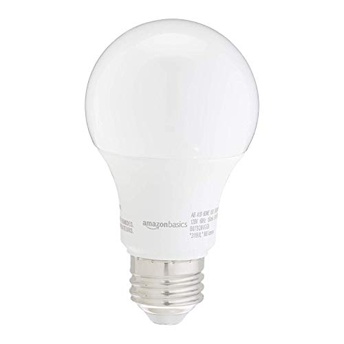 Amazon Basics A19 LED Light Bulbs, 60W Equivalent, Daylight White 5000K, Non-Dimmable, Energy Efficient 9W, E26 Base, 10,000 Hour Lifetime, 24-Pack view 2