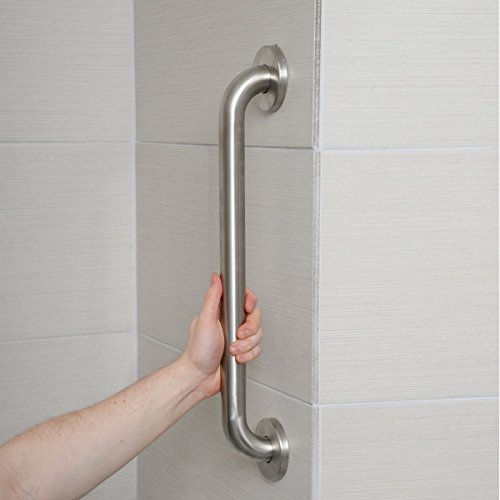 Amazon Basics Bathroom Handicap Safety Grab Bar, 18 Inch Length, 1.25 Inch Diameter, Holds up to 500LBs, ADA Compliant, Stainless Steel view 2