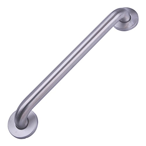 Amazon Basics Bathroom Safety Handicap Grab Bar, 16 Inch Length, 1.25 Inch Diameter, Sturdy Support, Holds up to 500LBs, ADA Compliant, Stainless Steel