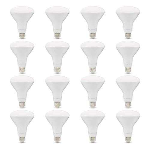 Amazon Basics BR30 LED Light Bulb, 65 Watt Equivalent, Energy Efficient 11W, E26 Standard Base, Soft White 2700K, Dimmable, 10,000 Hour Lifetime , 16-Pack