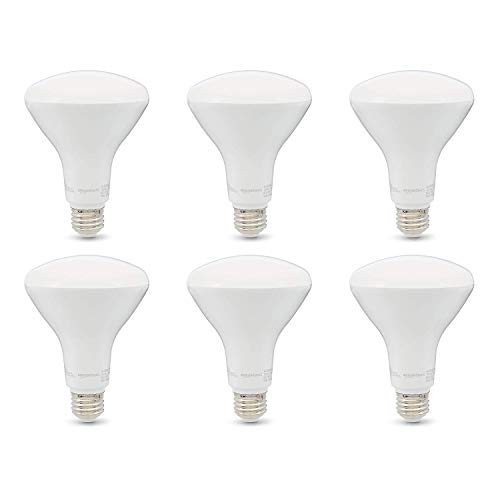 Amazon Basics BR30 LED Light Bulbs, Energy Efficient, Dimmable, E26 Standard Base, 65 Watt Equivalent, 11W, 10,000 Hour Lifetime, Soft White 2700K, 6-Pack of Bulbs