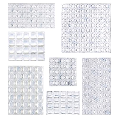 Amazon Basics Cabinet Door Bumper, Clear Self Adhesive Bumpers Pads for Surface Protection and Noise Reduction, 300-Piece, 6.9 x 4.5 x 0.6 inch