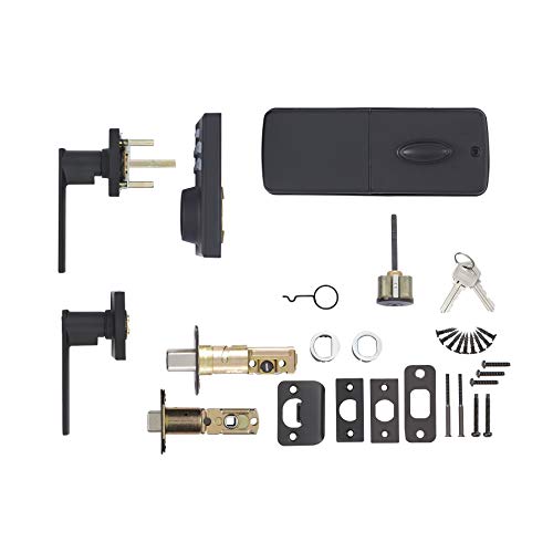 Amazon Basics Contemporary Electronic Keypad Door Lock, Keyless Entry Deadbolt with Handle Set, Easy Installation, Matte Black view 3