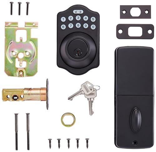Amazon Basics Electronic Keypad Deadbolt Door Lock with Auto Lock, Touch-Control Keyless Entry, Customizable User Codes, Traditional Design, Matte Black, 1-Pack view 3
