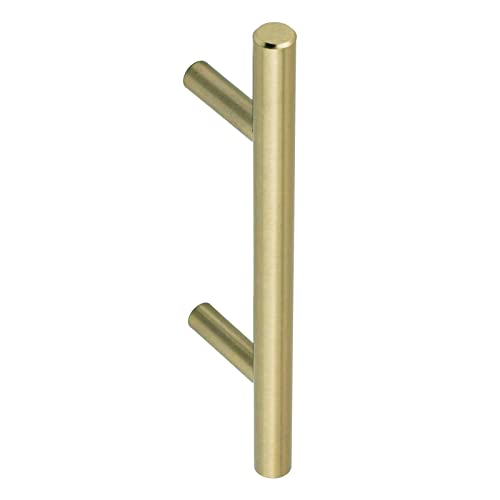 Amazon Basics Euro Bar Cabinet Handle (1/2-inch Diameter), 5.38-inch Length (3-inch Hole Center), Golden Champagne, 10-pack