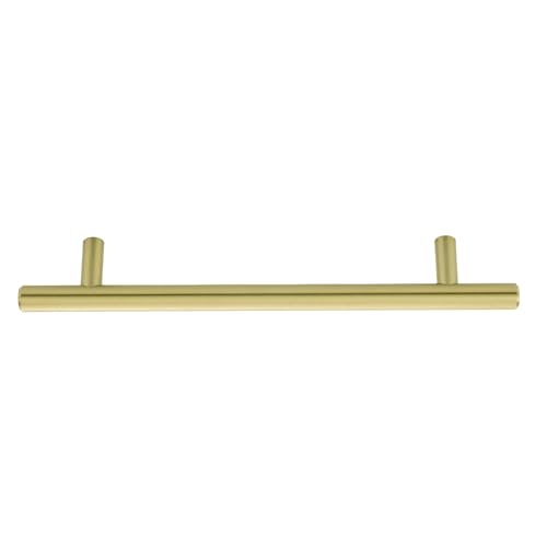 Amazon Basics Euro Bar Cabinet Handle (1/2-inch Diameter), 7.38-inch Length (5-inch Hole Center), Golden Champagne, 25-pack