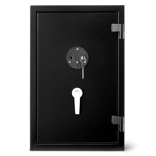 Amazon Basics Fire Resistant Security Safe with Electronic Keypad, Anti-theft Protection for Important Documents and Valuables, 2.1 Cubic Feet, 16.93"W x 13.8"D x 25.98"H, Black view 3