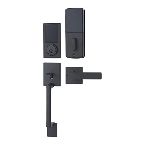 Amazon Basics Grade 3 Electronic Touchscreen Deadbolt Door Keypad Lock with Handleset, Matte Black, 133mm H Uppper x 294.5mmL Lower
