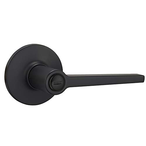 Amazon Basics Manchester Reversible Privacy Door Lever, Keyless, Matte Black, 1-Pack view 2