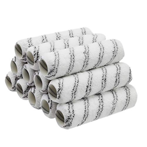 Amazon Basics Microfiber Paint Roller Covers, for Smooth Finish, 9" x 3/8", 12-Pack