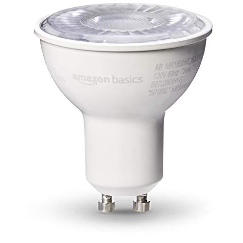 Amazon Basics MR16 LED Light Bulb, 50W Equivalent, Energy Efficient 7W, GU10 Base, Daylight White 5000K, Dimmable, 10,000 Hour Lifetime, 6-Pack view 2