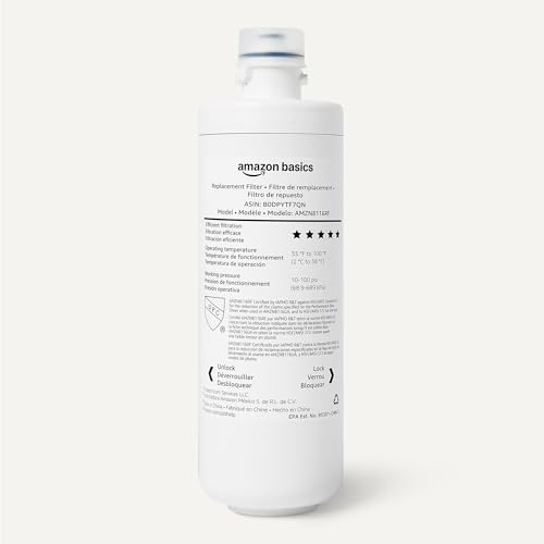 Amazon Basics Replacement Filter Cartridge for Under Sink Water Filter System, Reduces Chlorine, Bad Taste & Odor, NSF/ANSI 42 & 372 Certified, 1 Year Service Life, 11,000 Gallons, White view 3