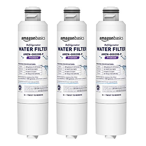 Amazon Basics Replacement Samsung DA29-00020B Refrigerator Water Filter Cartridge - Pack of 3, Premium Filtration, Easy to Install