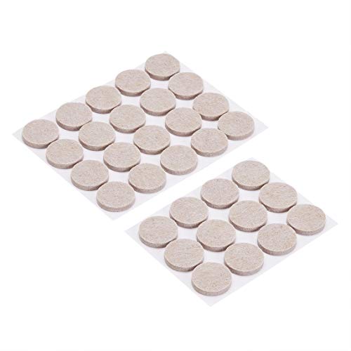 Amazon Basics Round Felt Furniture Pads, 1 inch, 32 Count, 4 x 4 x 3/8", 4.7" x 4.7" x 0.4", Beige