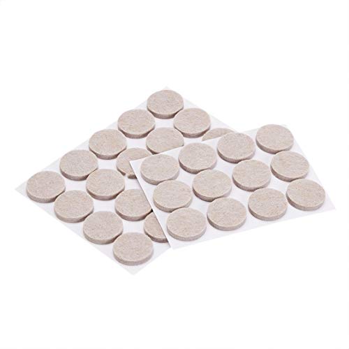 Amazon Basics Round Felt Furniture Pads, 1 inch, 32 Count, 4 x 4 x 3/8", 4.7" x 4.7" x 0.4", Beige