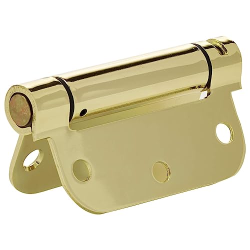 Amazon Basics Self-Closing Door Hinge, 3.5 Inch x 3.5 Inch, Polished Brass, 1-Piece, Hardware Included view 2
