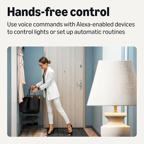 Amazon Basics Smart Motion Sensor Dimmer Switch, Single Pole, Works with Alexa Only, 2.4 GHz Wi-Fi, No Hub Required, 1 Pack, White