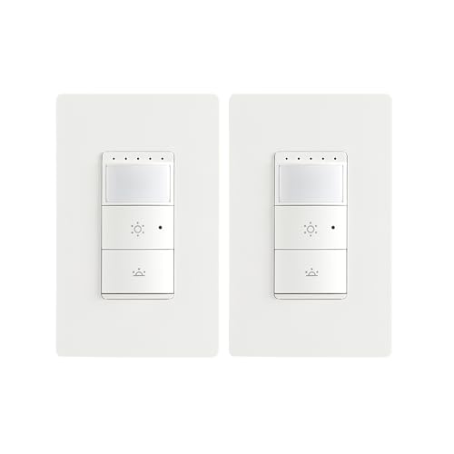 Amazon Basics Smart Motion Sensor Dimmer Switch, Single Pole, Works with Alexa Only, 2.4 GHz Wi-Fi, No Hub Required, 2 Pack, White