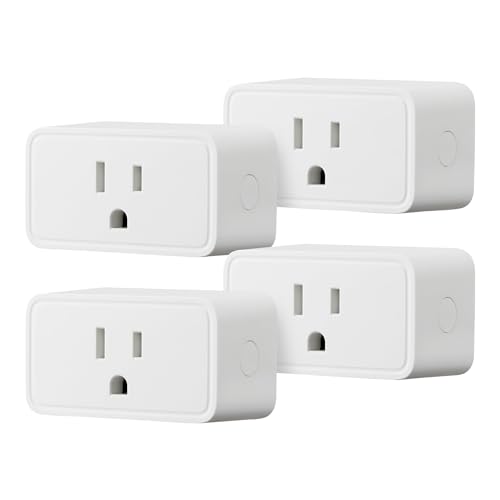 Amazon Basics Smart Plug, Works with Alexa Only, 2.4 GHz Wi-Fi, No Hub Required, 4-Pack, White