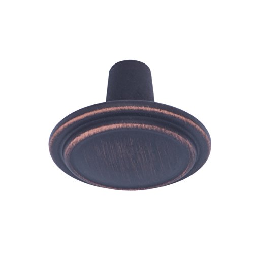 Amazon Basics Straight Top Ring Cabinet Knob, 1.25-inch Diameter, Oil Rubbed Bronze, 10-Pack