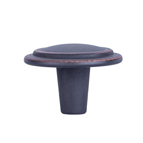 Amazon Basics Straight Top Ring Cabinet Knob, 1.25-inch Diameter, Oil Rubbed Bronze, 10-Pack