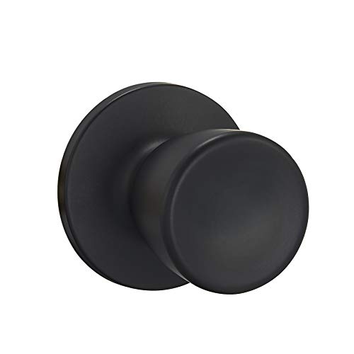 Amazon Basics Tulip Door Knob, Passage, Matte Black