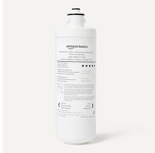 Amazon Basics Under Sink Water Filter System, NSF/ANSI 42 & 372 Certified, Easy Twist-and-Lock Design, 11,000 Gallons, 1 Year Service Life, White view 3