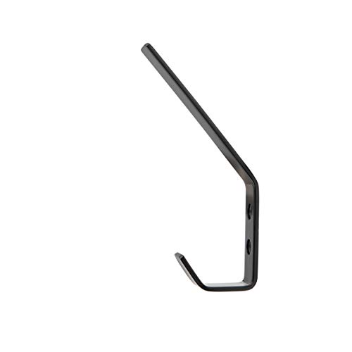 Amazon Basics Wall Mounted Modern Metal Drywall Coat Hooks - Flat Black, 5-Pack view 2